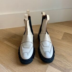Balenciaga white ankle boots